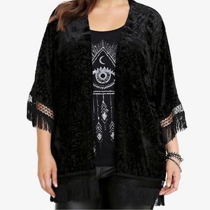 Torrid Black Burnout Kimono Size 4/5